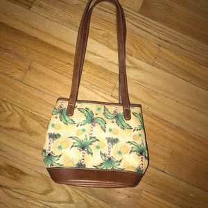 Mini vintage palm tree pineapple bag